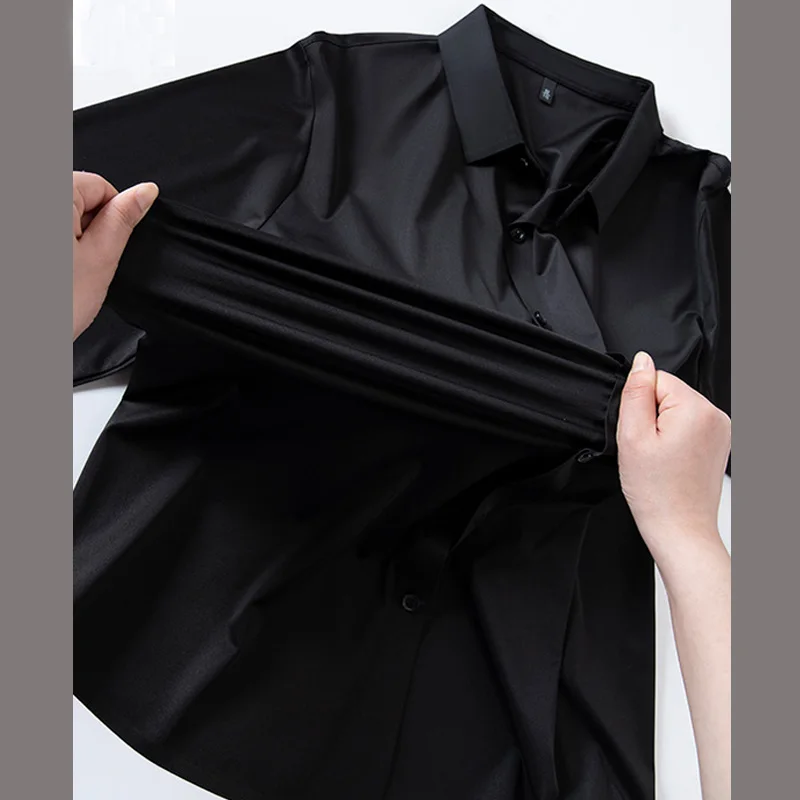 Men's long sleeved shirt with four sides elastic and inner lining, no ironing and wrinkle resistant, genuine men's formal shirt
Men's long sleeved shirt with four sides elastic and inner lining, no ironing and wrinkle resistant, genuine men's formal shirt