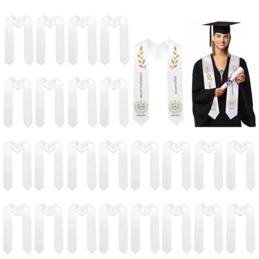 Graduation Stole Sublimation Blanks 70 Inch Plain White Graduation Sash Honor Stain Grad Stole for Unisex Adult
Graduation Stole Sublimation Blanks 70 Inch Plain White Graduation Sash Honor Stain Grad Stole for Unisex Adult