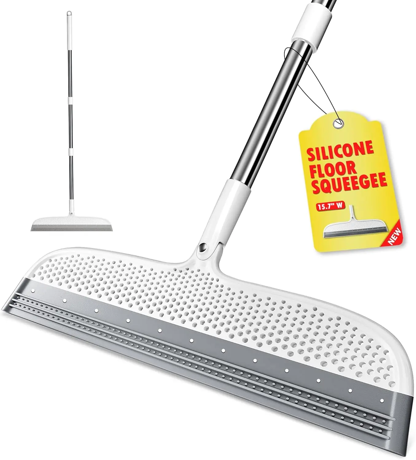 180 Degree Rotating Silicone Floor Squeegee Long Handle Water Pet Hair Bathroom Tile Glass
180 Degree Rotating Silicone Floor Squeegee Long Handle Water Pet Hair Bathroom Tile Glass