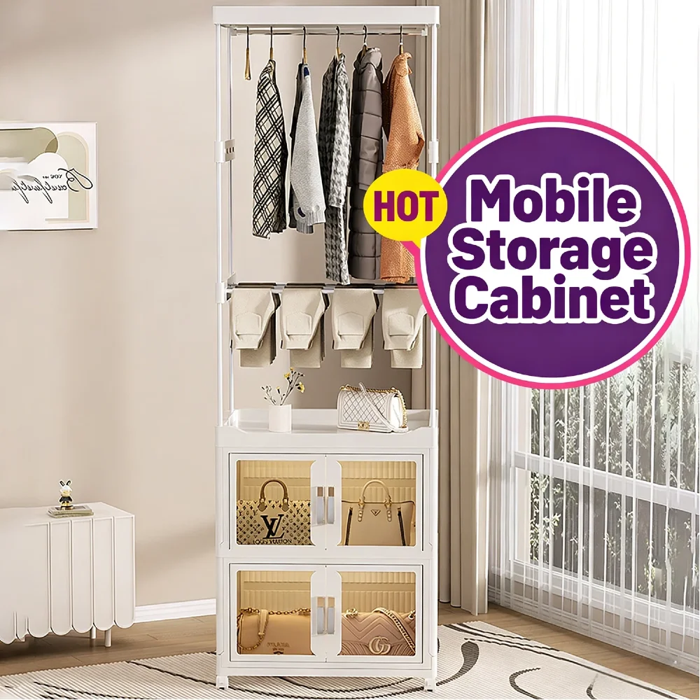 Large Capacity Mobile Wardrobe Clothes Organizer Hanging Rod & Cabinet Storage Shelf Foldable Waterproof for Bedroom Living Room
Large Capacity Mobile Wardrobe Clothes Organizer Hanging Rod & Cabinet Storage Shelf Foldable Waterproof for Bedroom Living Room