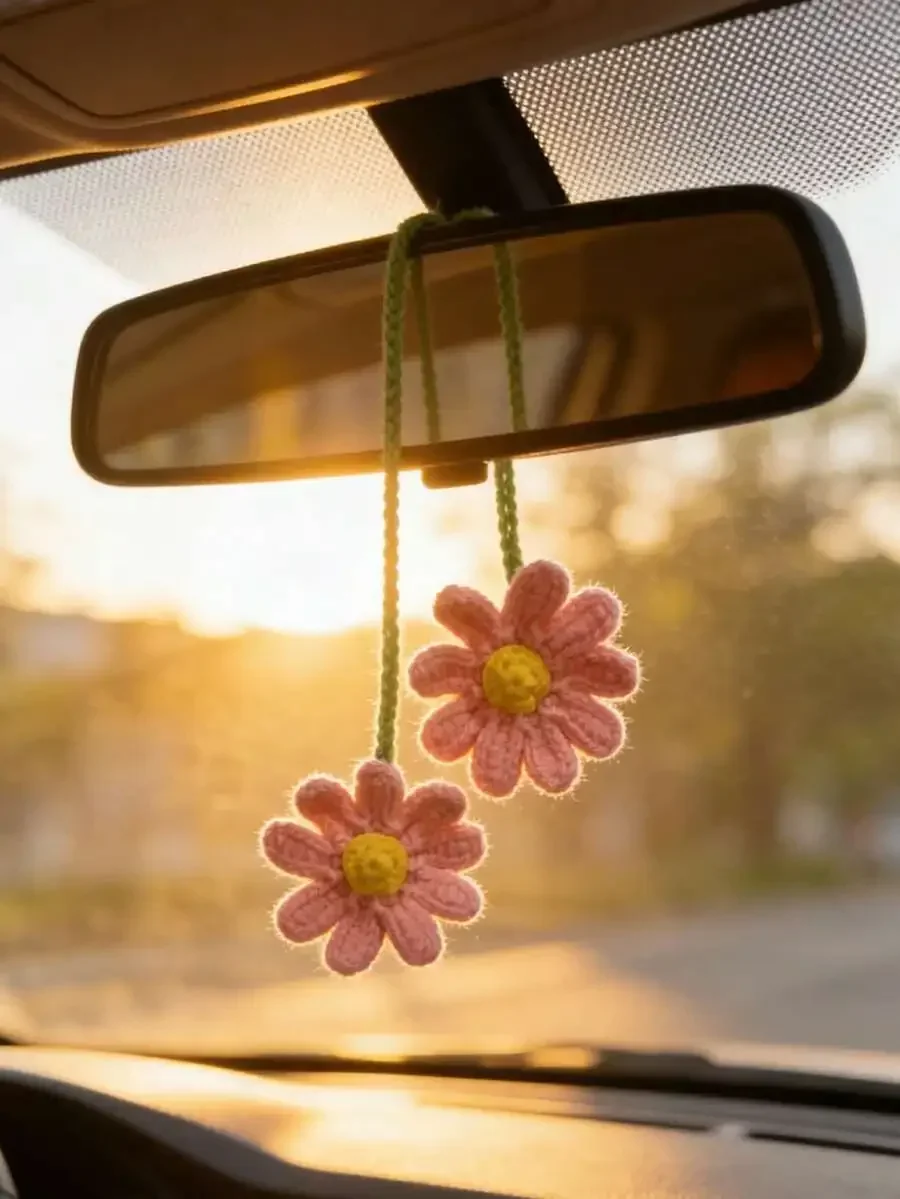 Handmade Crochet Daisy Car Hanging Ornament Rearview Mirror Decor
Handmade Crochet Daisy Car Hanging Ornament Rearview Mirror Decor
