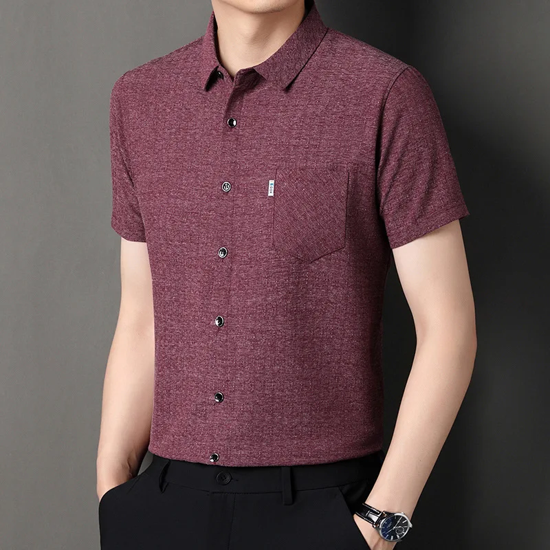 Men's High Elasticity Summer Loose Short Sleeve Iron-Free Slim Fit Shirt Casual Versatile Quality Lightweight Thin Style
Men's High Elasticity Summer Loose Short Sleeve Iron-Free Slim Fit Shirt Casual Versatile Quality Lightweight Thin Style