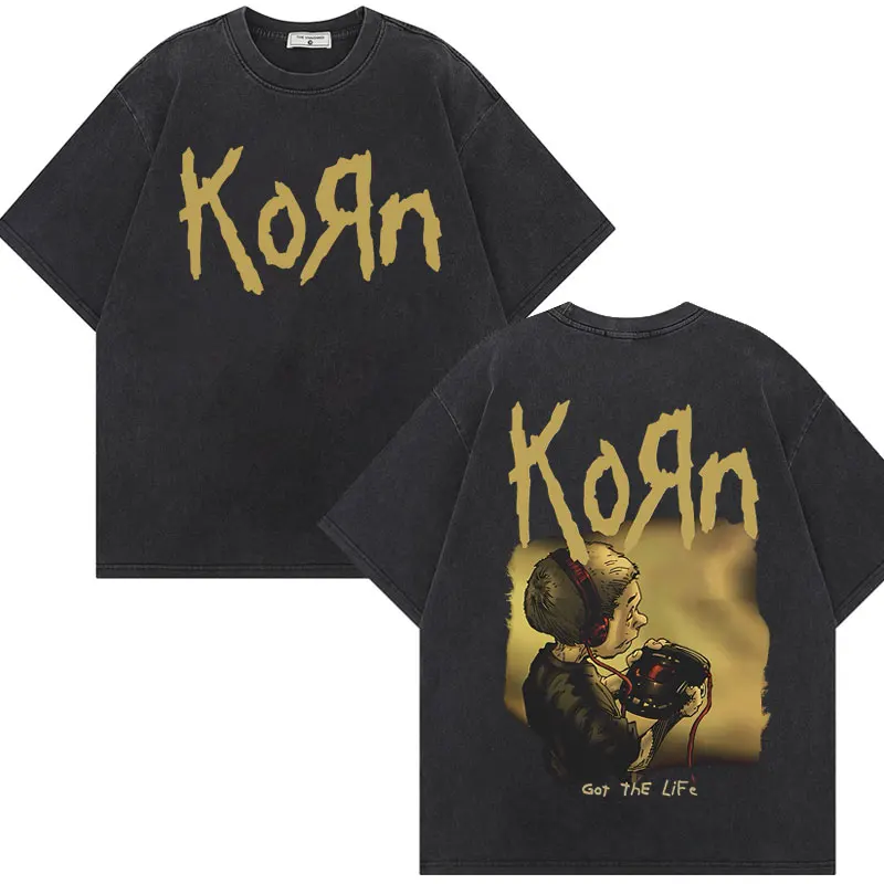 Rock Band Korn Got The Life Graphic T Shirts Male Gothic Fashion Vintage Washed T-shirt Men's Women's Casual Oversized T-shirts
Rock Band Korn Got The Life Graphic T Shirts Male Gothic Fashion Vintage Washed T-shirt Men's Women's Casual Oversized T-shirts