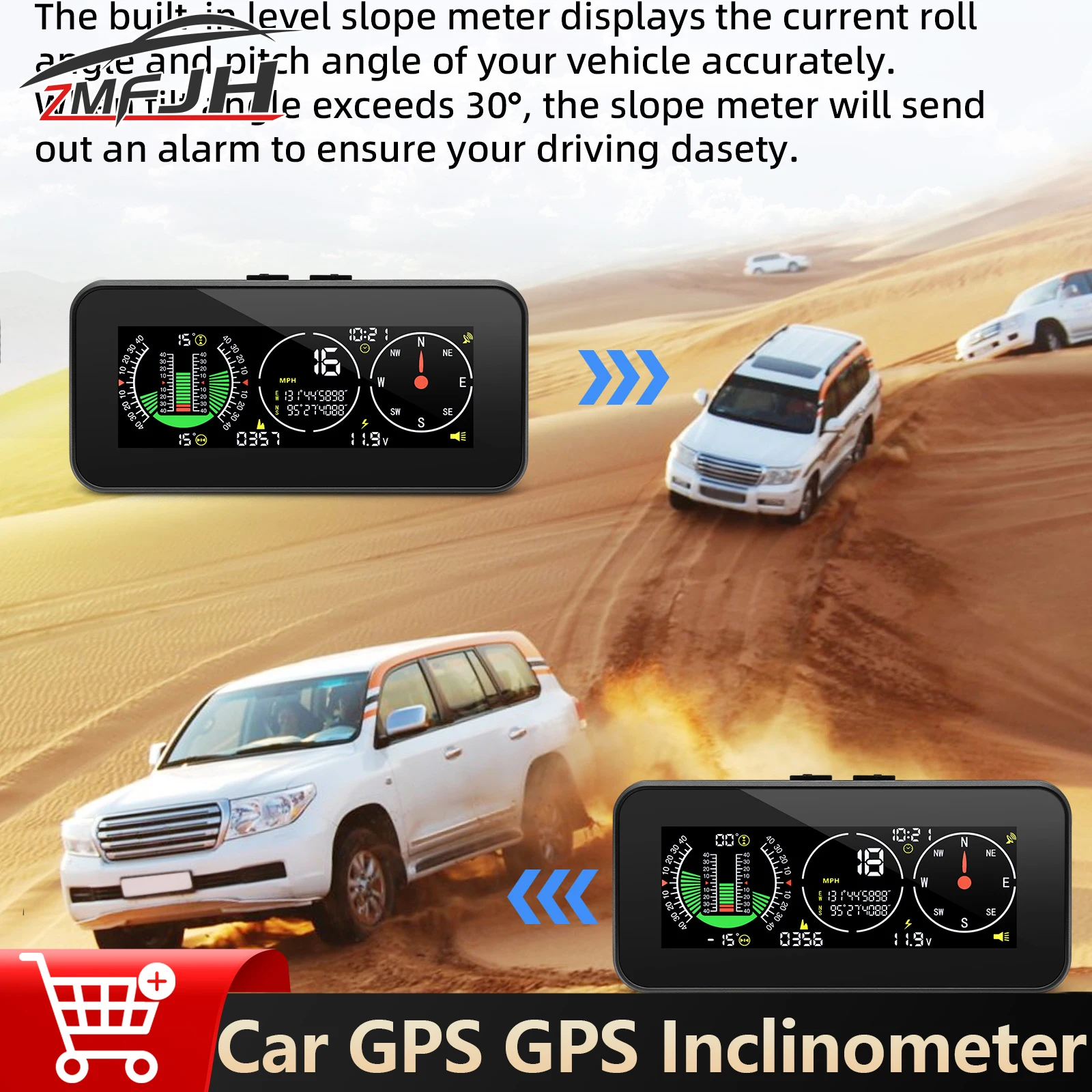 M60 Digital GPS Inclinometer M50 Head Up Display Car Off-road 4X4 Slope Meter GPS Speedometer Tilt Pitch Angle Speed Indicator
M60 Digital GPS Inclinometer M50 Head Up Display Car Off-road 4X4 Slope Meter GPS Speedometer Tilt Pitch Angle Speed Indicator