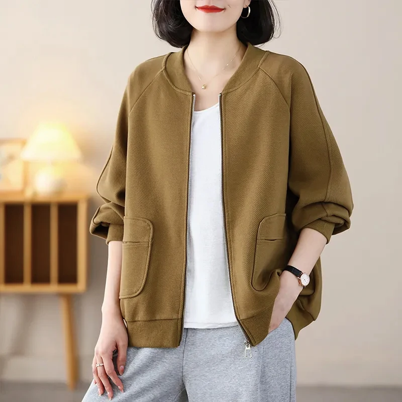 2024 Women's Spring Autumn New Long Sleeve Loose Jacket Female Short Baseball Uniform Coats Ladies Solid Casual Outerwear Q02
2024 Women's Spring Autumn New Long Sleeve Loose Jacket Female Short Baseball Uniform Coats Ladies Solid Casual Outerwear Q02