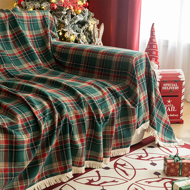 Red Green Plaid Christmas Sofa Towel Anti Slip Full Cover Xmas Atmosphere Tassel Sofa Blanket Cover Holiday Dust Cover
Red Green Plaid Christmas Sofa Towel Anti Slip Full Cover Xmas Atmosphere Tassel Sofa Blanket Cover Holiday Dust Cover