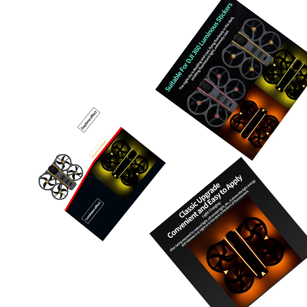 Luminous Stickers for DJI Avata360 Drone Glow-in-the-Dark Skin Decals Protective Film Wrap Avata360 Night Flying Lighting Effect
Luminous Stickers for DJI Avata360 Drone Glow-in-the-Dark Skin Decals Protective Film Wrap Avata360 Night Flying Lighting Effect