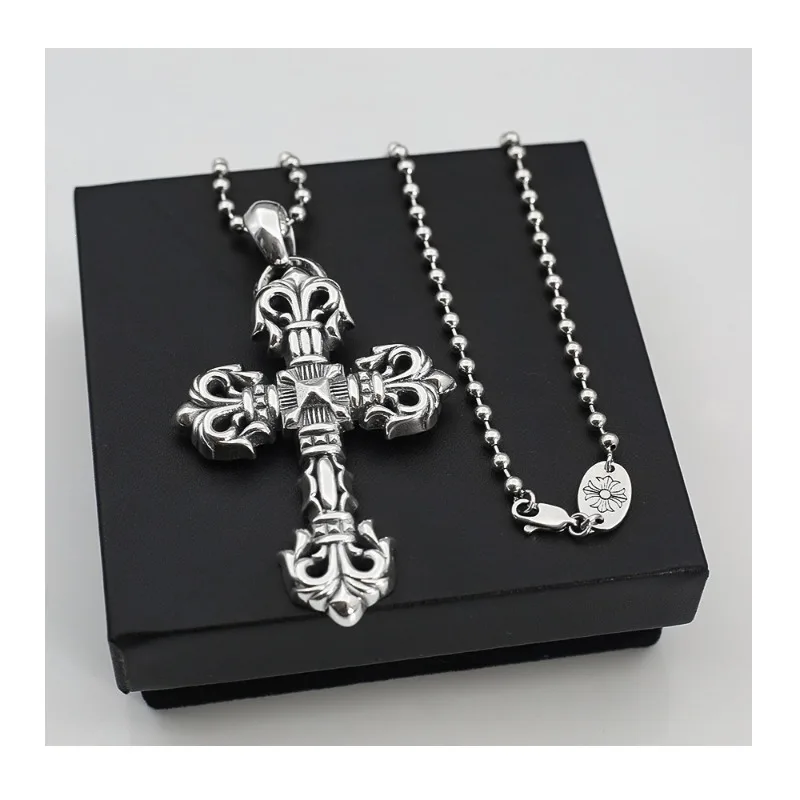 Retro and Old Thai Silver Big Flame Vine Cross Pendant Letter Round Bead Necklace Chain Pearl Personality Trend
Retro and Old Thai Silver Big Flame Vine Cross Pendant Letter Round Bead Necklace Chain Pearl Personality Trend