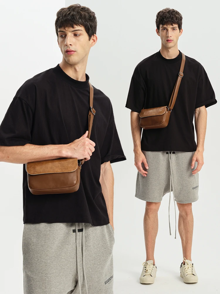 New 2025 Men's Small Crossbody Bag Casual Retro Style Leather Shoulder Bag Messenger Bag Trendy Brand Soft PU Material
New 2025 Men's Small Crossbody Bag Casual Retro Style Leather Shoulder Bag Messenger Bag Trendy Brand Soft PU Material