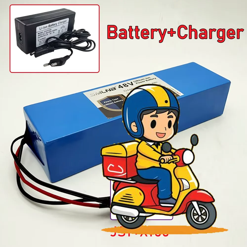 10.5Ah Lithium Battery, 48V Powerful Battery Pack, Rechargeable Li-ion Battery Pack 13S2P 18650 battery, with 54.6v Charger
10.5Ah Lithium Battery, 48V Powerful Battery Pack, Rechargeable Li-ion Battery Pack 13S2P 18650 battery, with 54.6v Charger