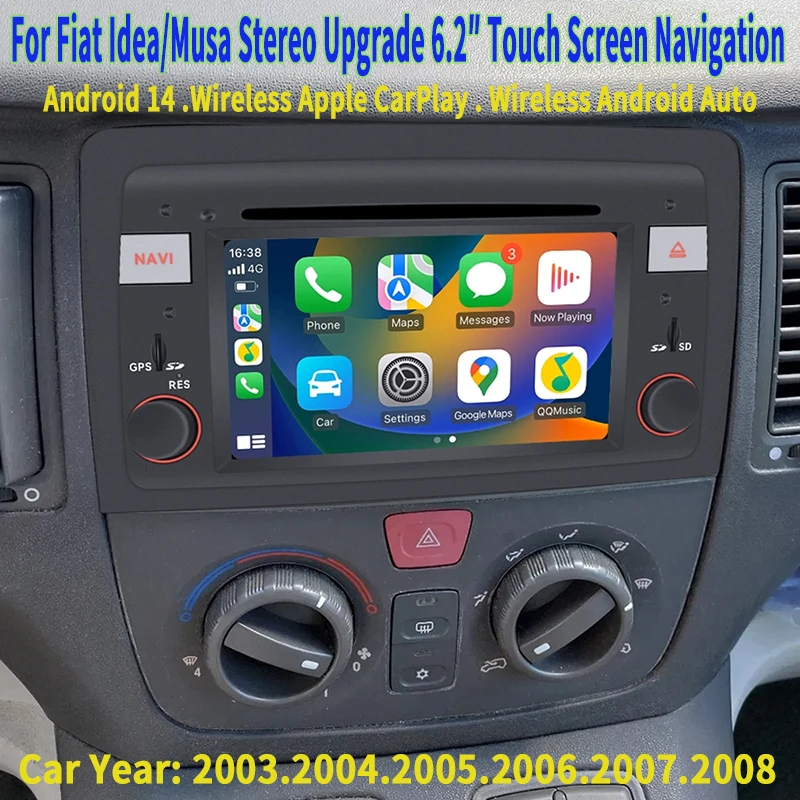 For Fiat Idea Musa CarPlay Stereo Upgrade 6.2' Touch Screen Android 13 Wireless Android Auto Netflix YouTube Spotify Bluetooth
For Fiat Idea Musa CarPlay Stereo Upgrade 6.2' Touch Screen Android 13 Wireless Android Auto Netflix YouTube Spotify Bluetooth