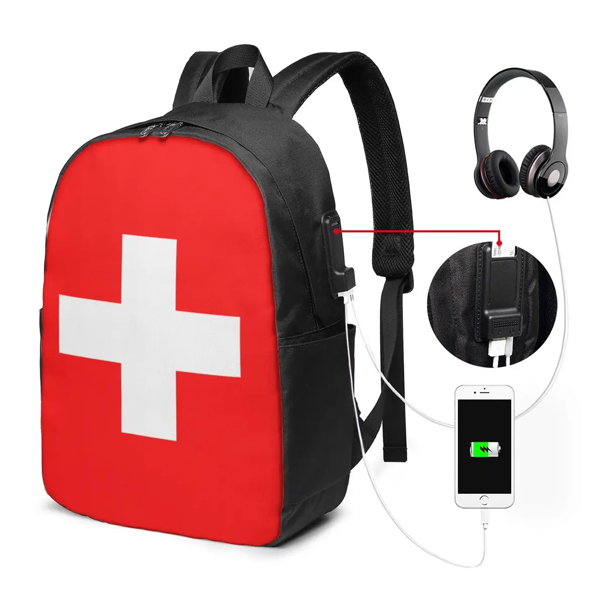 Swiss Switzerland Flag Backpack Travel Notebook Bag Computer College Student School Bag Laptop Shoulder Bags for Men Women
Swiss Switzerland Flag Backpack Travel Notebook Bag Computer College Student School Bag Laptop Shoulder Bags for Men Women