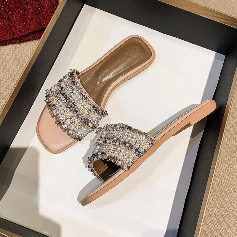 Pearl Open Toe Women Sandals Summer Slingback Ladies Shoes Fashion Wild Beach Flats Zapatos Mujer
Pearl Open Toe Women Sandals Summer Slingback Ladies Shoes Fashion Wild Beach Flats Zapatos Mujer