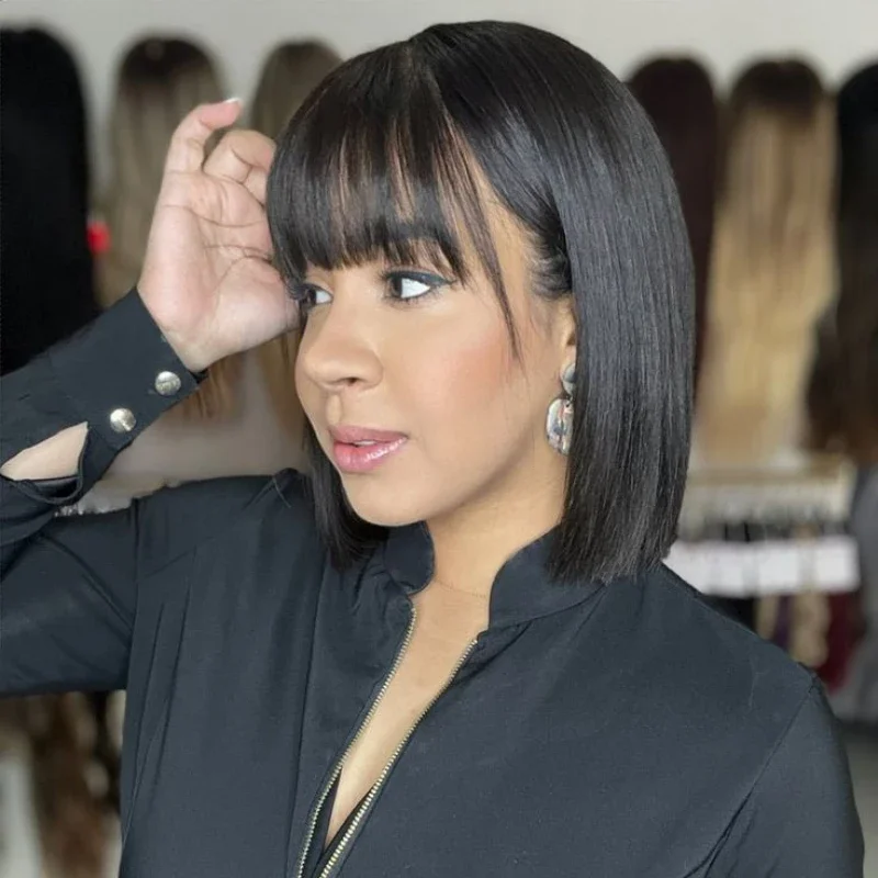 Brazilian Silky Yaki Straight Human Hair Perfect for Women's Daily Use Cosplay Affordable High-Quality Bob Wig with Bangs
Brazilian Silky Yaki Straight Human Hair Perfect for Women's Daily Use Cosplay Affordable High-Quality Bob Wig with Bangs