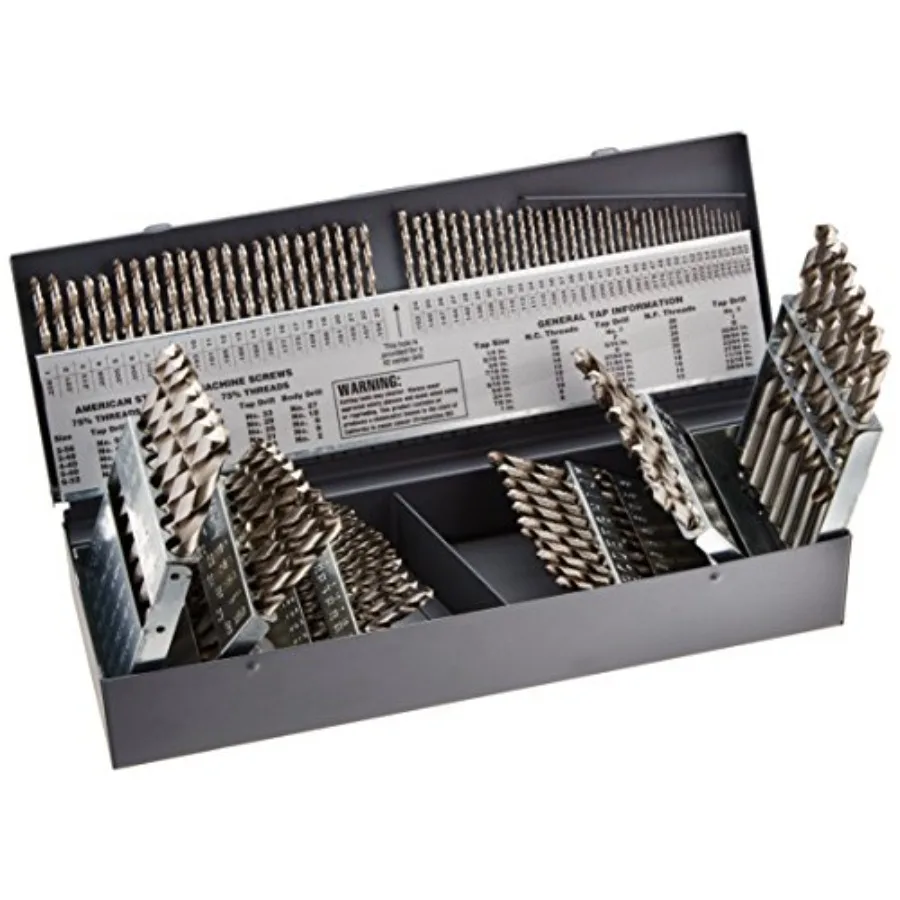 Viking Drill and Tool by 43550 Type 240-B Bright Finish 118 Degree HSS Drill Set 115 Piece
Viking Drill and Tool by 43550 Type 240-B Bright Finish 118 Degree HSS Drill Set 115 Piece