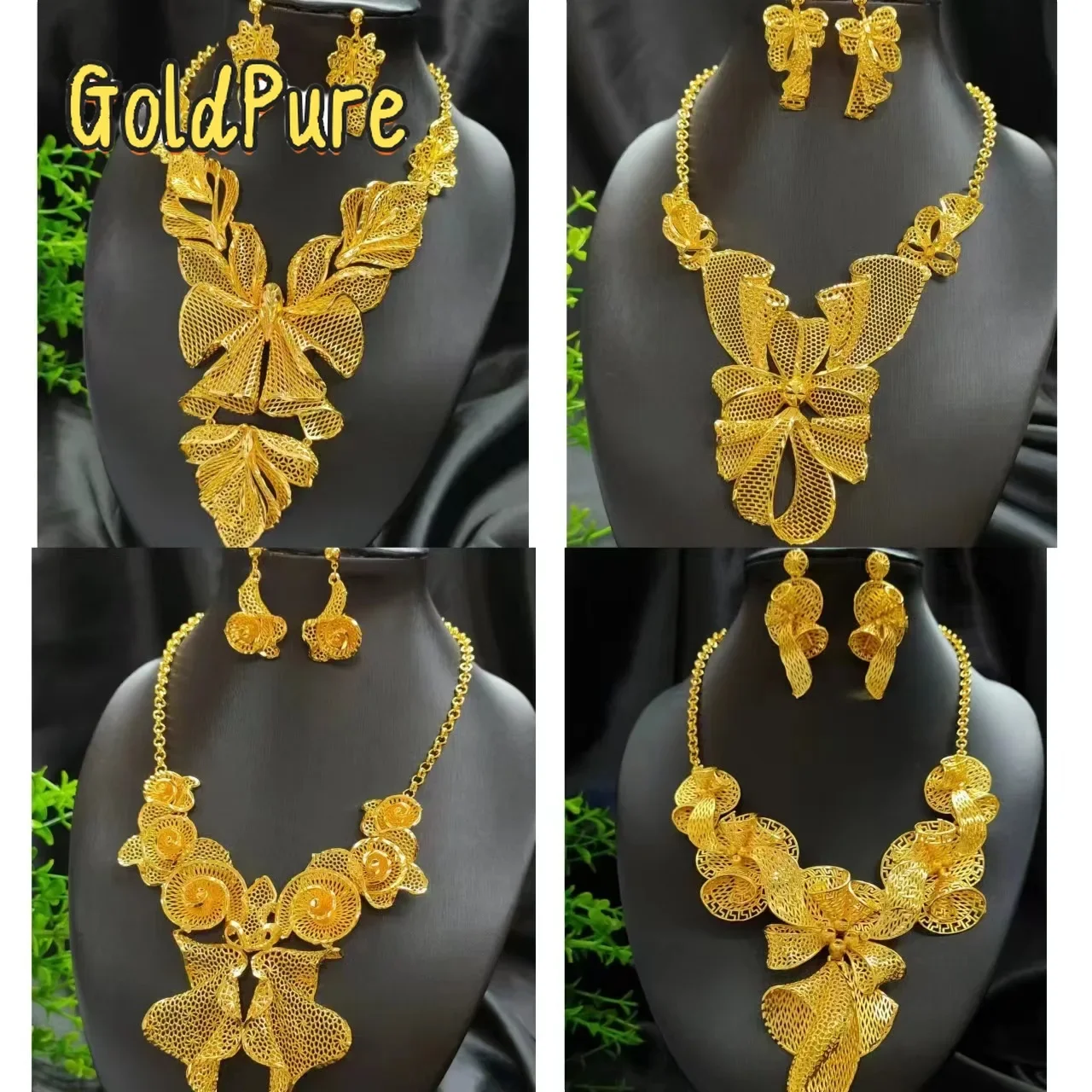 Комплект украшений Goldpure: колье и серьги из настоящего золота 9999 пробы (24K) с цветами, подарок для невесты на свадьбу в Дубае/Саудовской Аравии
Комплект украшений Goldpure: колье и серьги из настоящего золота 9999 пробы (24K) с цветами, подарок для невесты на свадьбу в Дубае/Саудовской Аравии