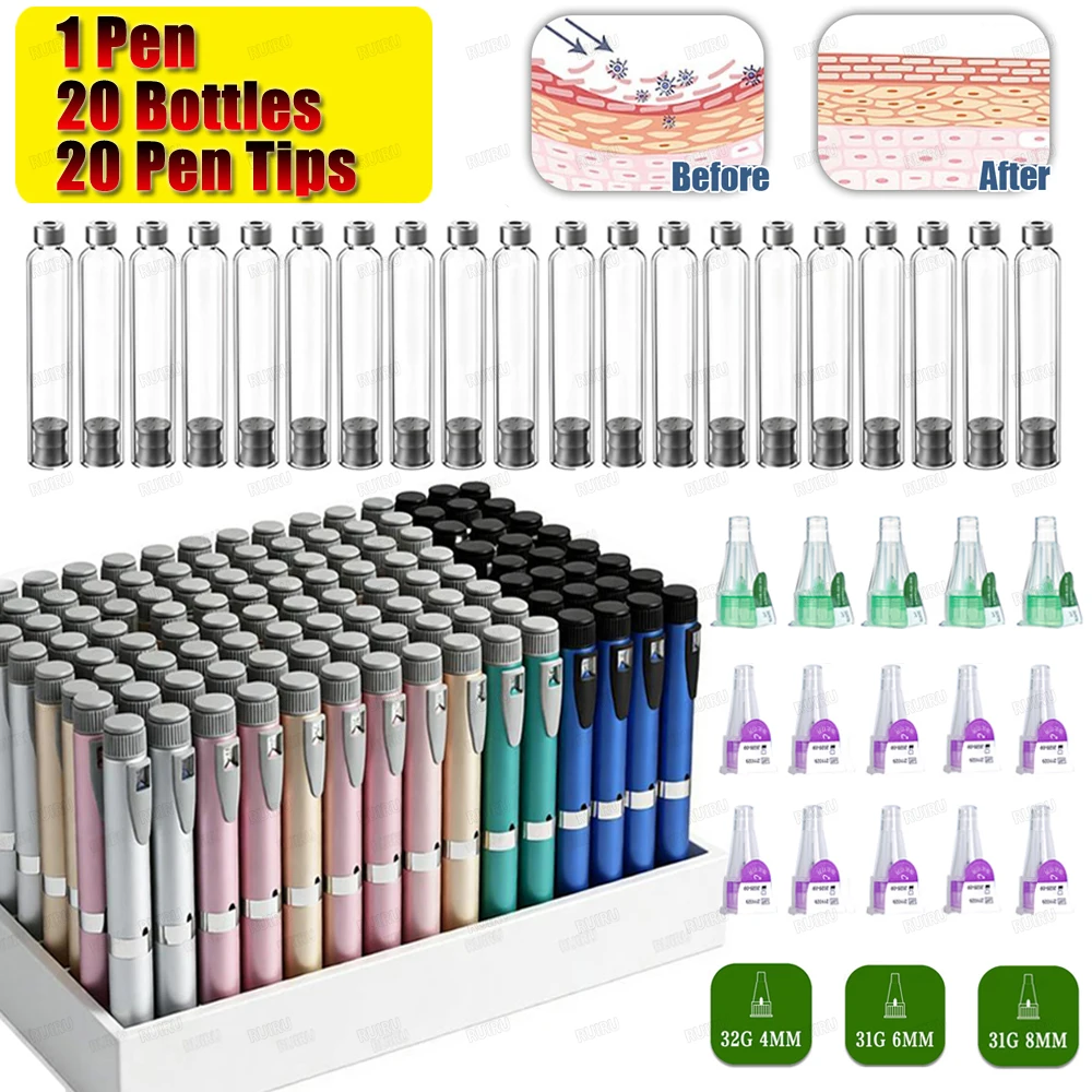 Набор для инъекций: 1 шт. медицинский эстетический инъектор (Magic Pen), 20 одноразовых пустых картриджей-флаконов по 3 мл + наконечники для инсулиновых картриджей
Набор для инъекций: 1 шт. медицинский эстетический инъектор (Magic Pen), 20 одноразовых пустых картриджей-флаконов по 3 мл + наконечники для инсулиновых картриджей