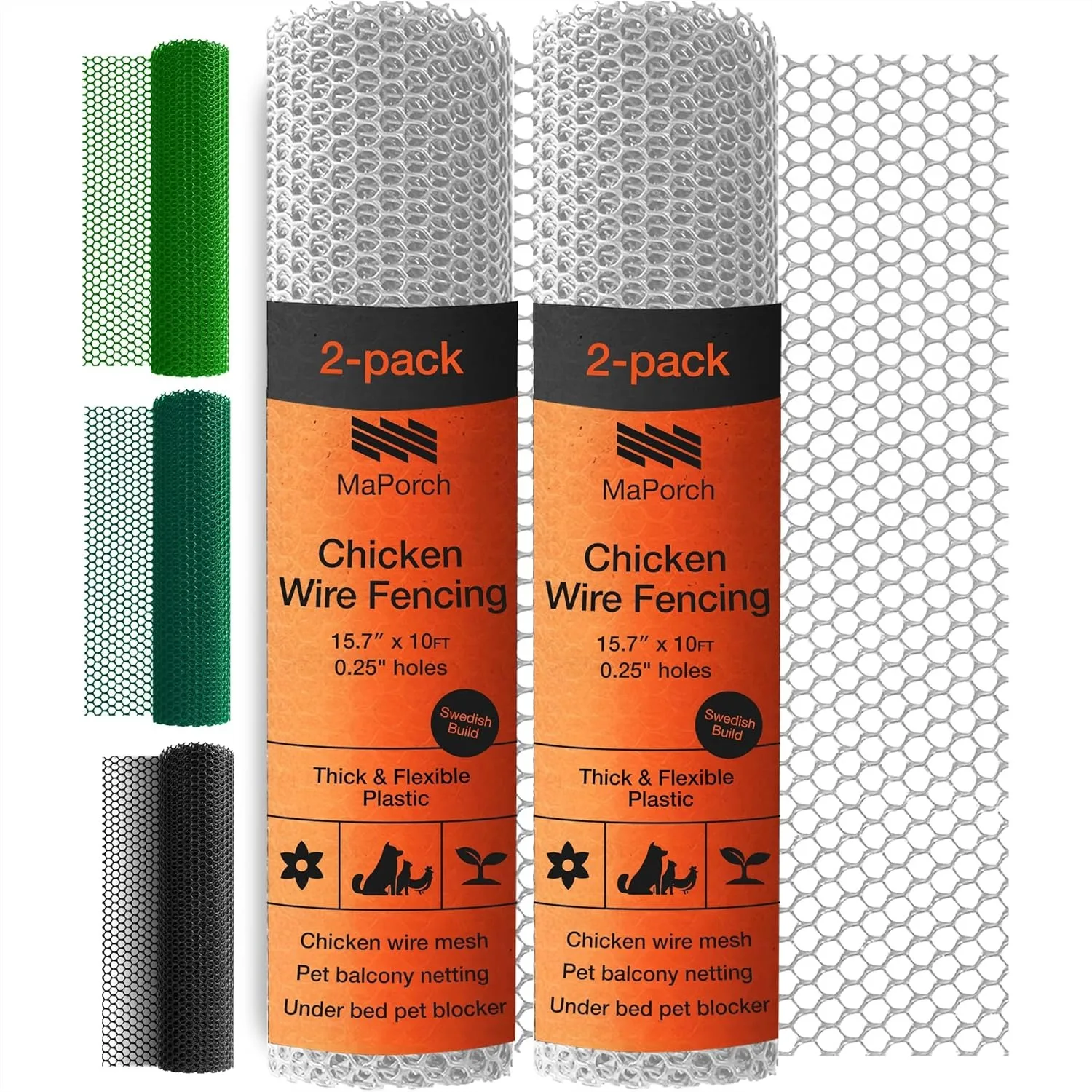 HDPE Plastic Chicken Wire Fencing For Pet Protection 15.7" X 10Ft 2-Pack Garden Fence Animal Barrier For Dogs Cats And Rabbits
HDPE Plastic Chicken Wire Fencing For Pet Protection 15.7" X 10Ft 2-Pack Garden Fence Animal Barrier For Dogs Cats And Rabbits