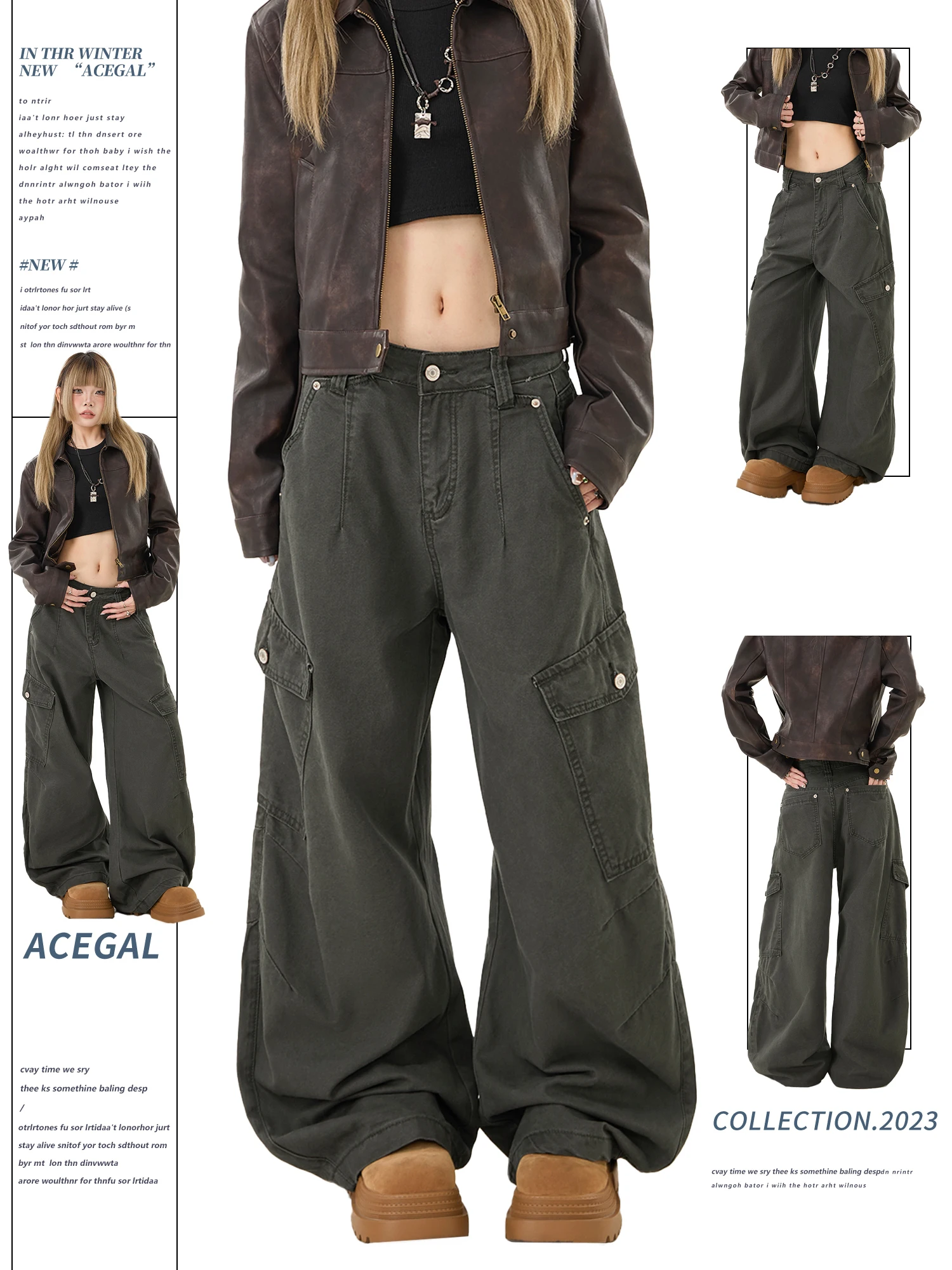 American Retro Waed Large ket Work Pants Women Loose Straight Leg ey Wide Leg Floor-Length Pants Casual Cotton Trousers
American Retro Waed Large ket Work Pants Women Loose Straight Leg ey Wide Leg Floor-Length Pants Casual Cotton Trousers