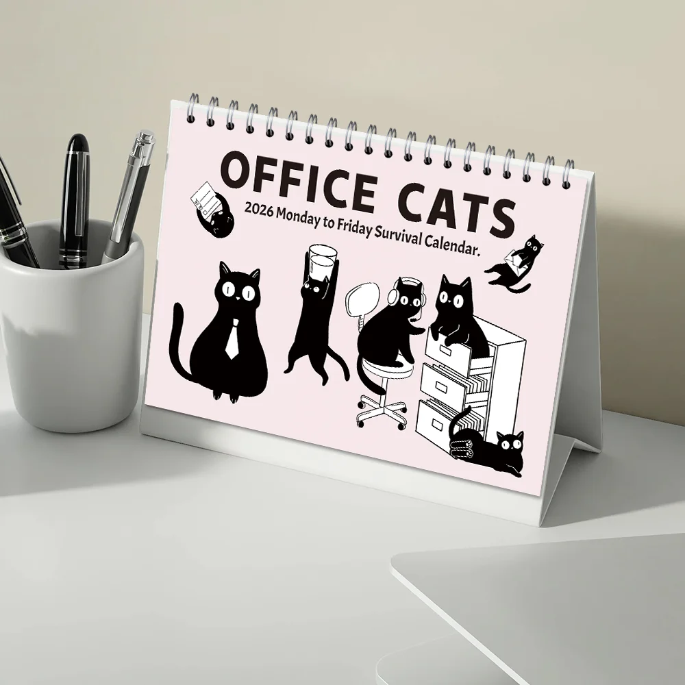 1PC 2026 Calendar, Cute Cat Illustrations Desktop Calendar,Cat Theme, 12 Months Planner, Perfect Gift for Birthdays & Holidays
1PC 2026 Calendar, Cute Cat Illustrations Desktop Calendar,Cat Theme, 12 Months Planner, Perfect Gift for Birthdays & Holidays