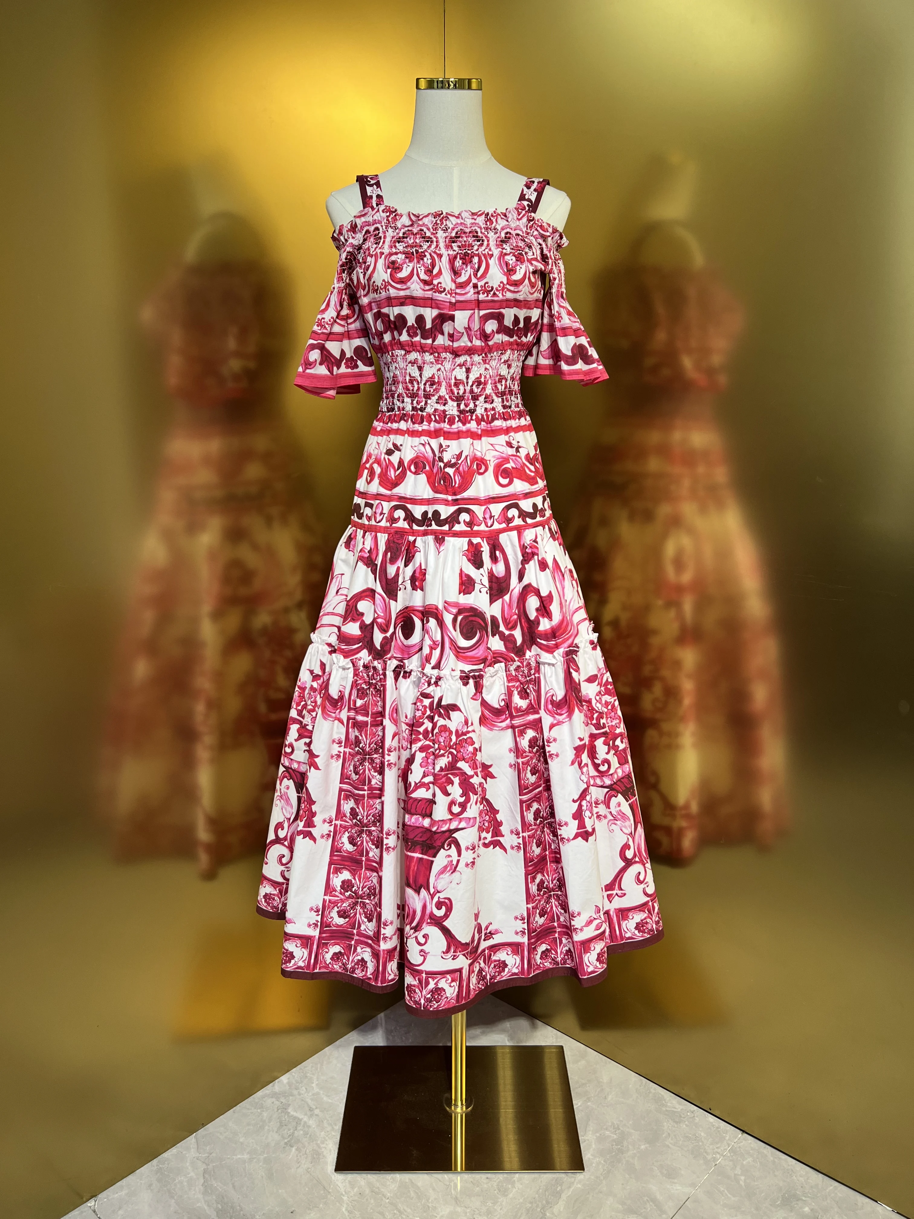 Women's Casual Strap Dress, 100% Cotton, Red Porcelain Print, Slip Dress, Sexy, Summer, 2024
Women's Casual Strap Dress, 100% Cotton, Red Porcelain Print, Slip Dress, Sexy, Summer, 2024