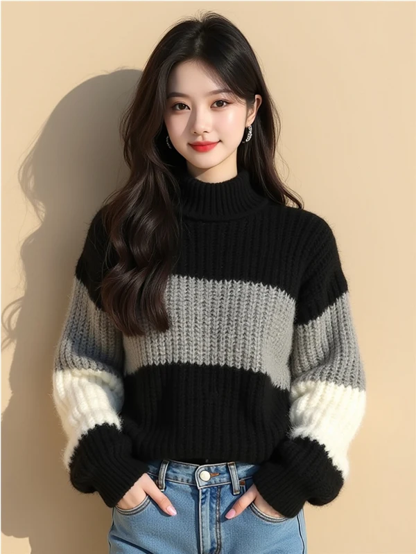 High-Ne Thiened Knitted Sweater Women's Loose Sle Autumn Winter New Arrival Color Crew Ne Pullover Knitwear
High-Ne Thiened Knitted Sweater Women's Loose Sle Autumn Winter New Arrival Color Crew Ne Pullover Knitwear