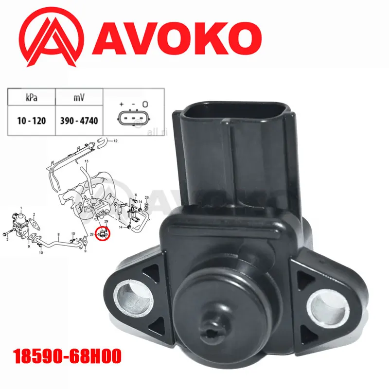Intake manifold pressure MAP sensor 18590-68H00 For Suzuki SX4 Liana Ignis Jimny 1.6 4x4 2.7 Grand Vitara Fiat 1.6 16V 71742176
Intake manifold pressure MAP sensor 18590-68H00 For Suzuki SX4 Liana Ignis Jimny 1.6 4x4 2.7 Grand Vitara Fiat 1.6 16V 71742176