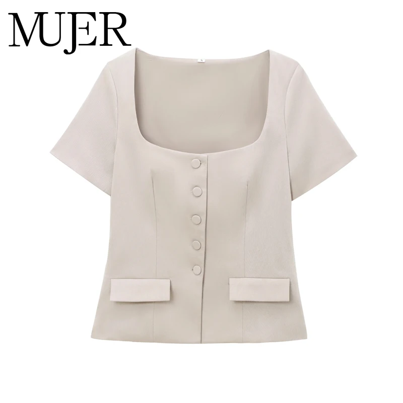 MUJER Button Vests for Women Autumn Waistcoat Short Sleeve Vest Top Women Office Women's Tailored Vest Streetwear Outerwears
MUJER Button Vests for Women Autumn Waistcoat Short Sleeve Vest Top Women Office Women's Tailored Vest Streetwear Outerwears