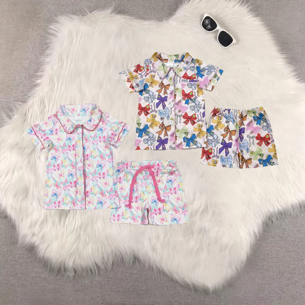 Hot Sale Baby Girls Pajamas Colorful Bows Buttons Short Sleeve Shirt Shorts Sleepwear
Hot Sale Baby Girls Pajamas Colorful Bows Buttons Short Sleeve Shirt Shorts Sleepwear
