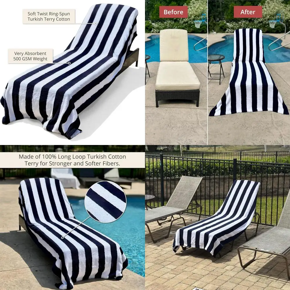 ARLU HOME Большой роскошный чехол для шезлонга 43 x 90 x 4,5 дюйма — 100% турецкий хлопок, 500 GSM однотонное полотенце для бассейна или Be
ARLU HOME Большой роскошный чехол для шезлонга 43 x 90 x 4,5 дюйма — 100% турецкий хлопок, 500 GSM однотонное полотенце для бассейна или Be