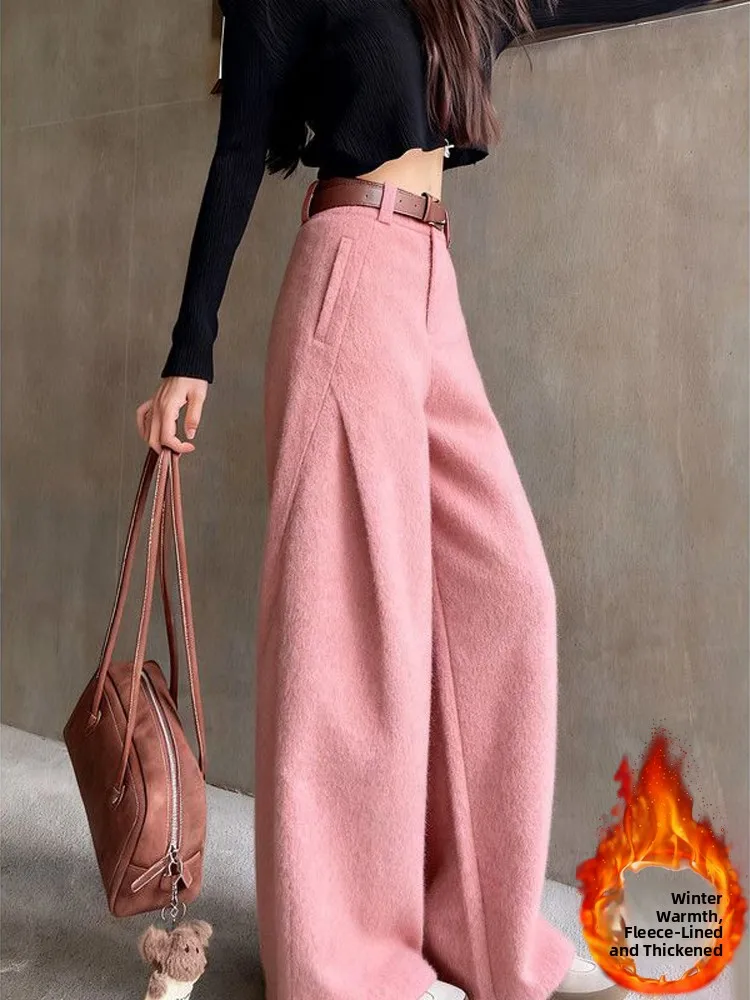 Ladies High Waist Draped Thi Wide Leg Floor Length Pants Casual Straight Cut Pink Color Autumn Winter Faion Sle
Ladies High Waist Draped Thi Wide Leg Floor Length Pants Casual Straight Cut Pink Color Autumn Winter Faion Sle