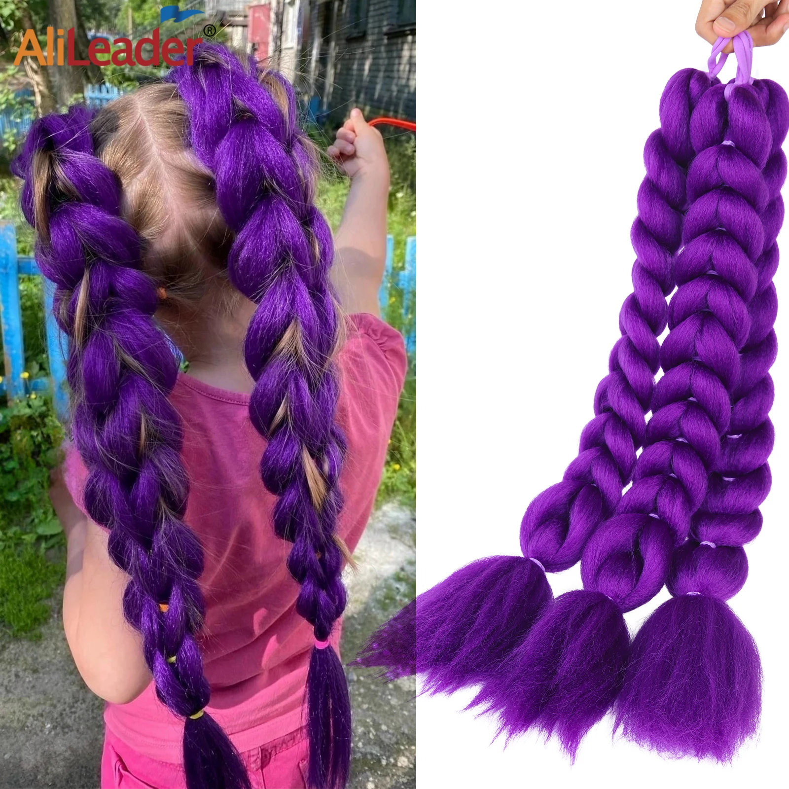 24Inch Diy Synthetic Braiding Hair Extensions Purple Braids Ponytail With Rubber Band Easy Clip In Ponytail For Cosplay Hallowee
24Inch Diy Synthetic Braiding Hair Extensions Purple Braids Ponytail With Rubber Band Easy Clip In Ponytail For Cosplay Hallowee