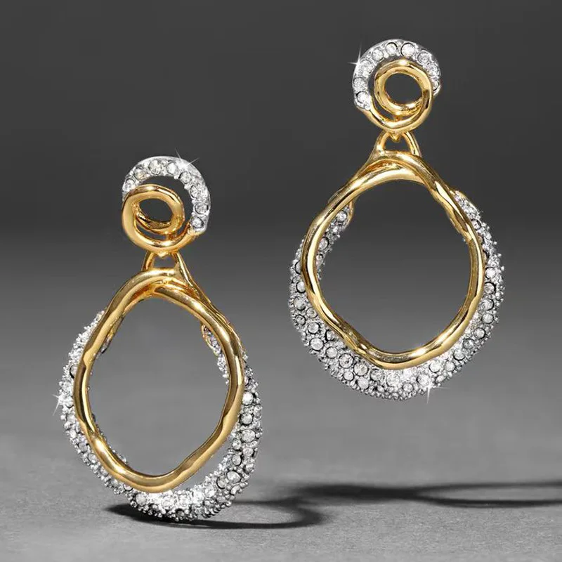 Europe Gold Silver Double Color Full Diamond Zircon Round Earrings Woman Party Jewelry
Europe Gold Silver Double Color Full Diamond Zircon Round Earrings Woman Party Jewelry