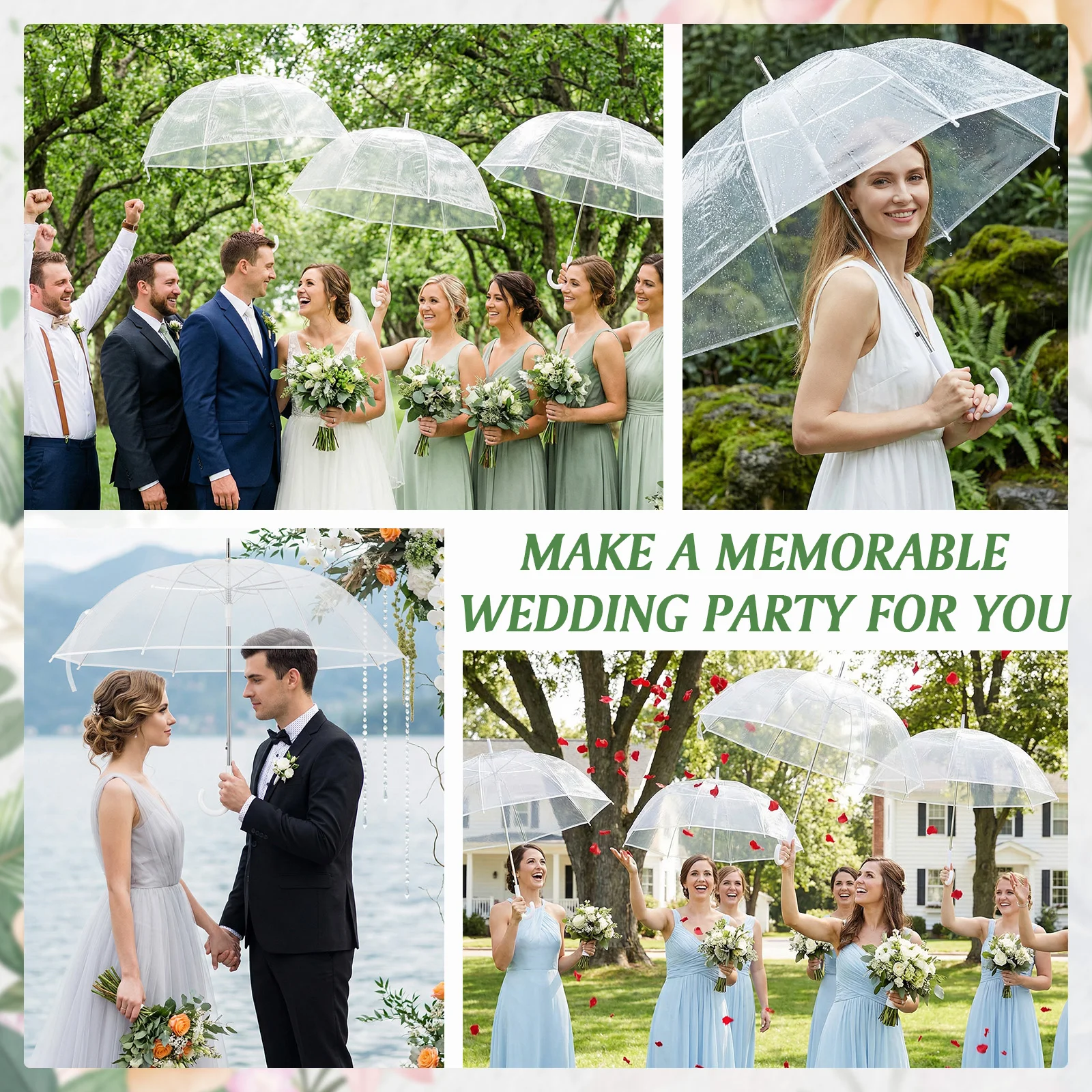 52 Inch Large Clear Bubble Umbrellas Bulk Windproof Transparent Wedding Umbrellas for Wedding Bridal Parties Graduation Outdoor
52 Inch Large Clear Bubble Umbrellas Bulk Windproof Transparent Wedding Umbrellas for Wedding Bridal Parties Graduation Outdoor