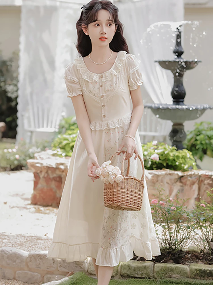 Summer White Embroidery Floral Casual Lace Long Dress Women Elegant Puff Sleeve Ruffled Holiday Dress 2024 Korean Evening Dress
Summer White Embroidery Floral Casual Lace Long Dress Women Elegant Puff Sleeve Ruffled Holiday Dress 2024 Korean Evening Dress