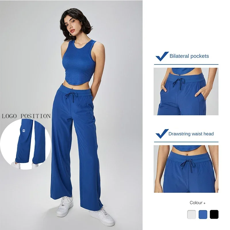 Yoga Comfortable and Stylish Yoga Pants for Women - Loose High-Waisted Straight-Leg Sports Trousers with Drawstring
Yoga Comfortable and Stylish Yoga Pants for Women - Loose High-Waisted Straight-Leg Sports Trousers with Drawstring