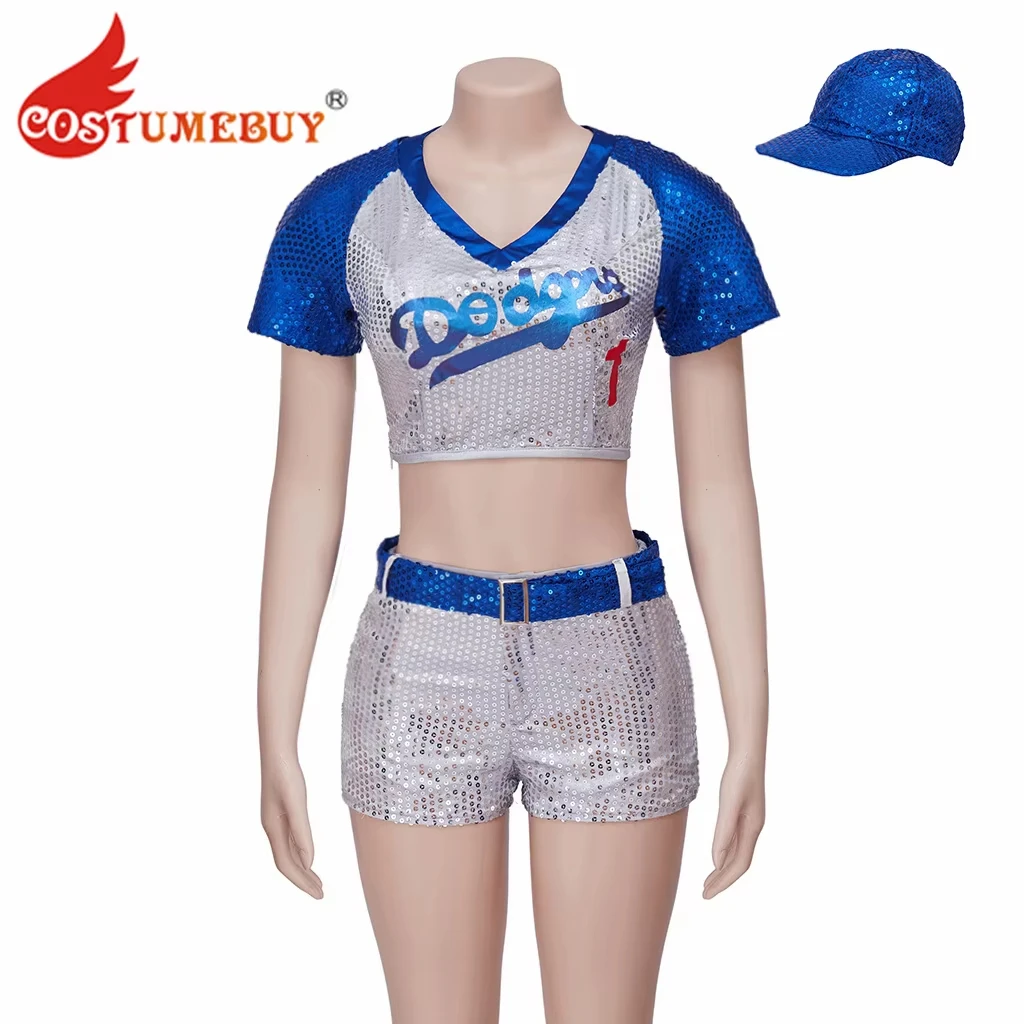 Movie Women Cosplay Costume Baseball Uniform Sexy Crop Top Shorts Hat Outfits Deluxe Sequin Halloween Suit
Movie Women Cosplay Costume Baseball Uniform Sexy Crop Top Shorts Hat Outfits Deluxe Sequin Halloween Suit