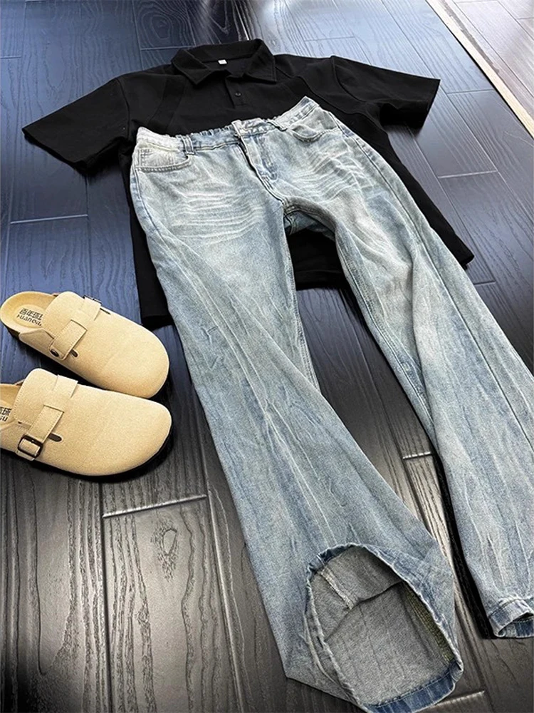 Cleanfit Lightning Pattern Blue Jeans Men's American Trendy Vibe Waed Straight Leg Micro Flared Pants mid Waist Zipper
Cleanfit Lightning Pattern Blue Jeans Men's American Trendy Vibe Waed Straight Leg Micro Flared Pants mid Waist Zipper