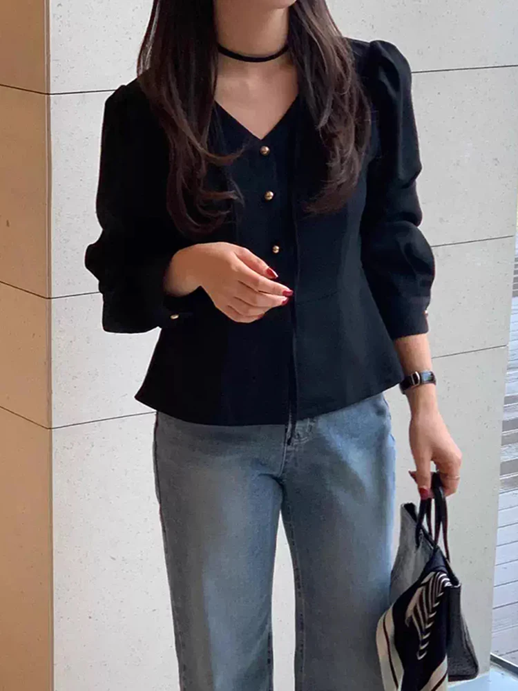 Ele Women's Bubble Sve Jaet with Sa Slimming Faion Sle V-Ne Long Sve Casual irt for Autumn Season
Ele Women's Bubble Sve Jaet with Sa Slimming Faion Sle V-Ne Long Sve Casual irt for Autumn Season