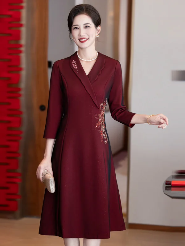Red Wedding Dr Ele Middle-Aged Mother-In-Law High-End Sensation Wedding Celebration Skirt Polyester Fiber
Red Wedding Dr Ele Middle-Aged Mother-In-Law High-End Sensation Wedding Celebration Skirt Polyester Fiber