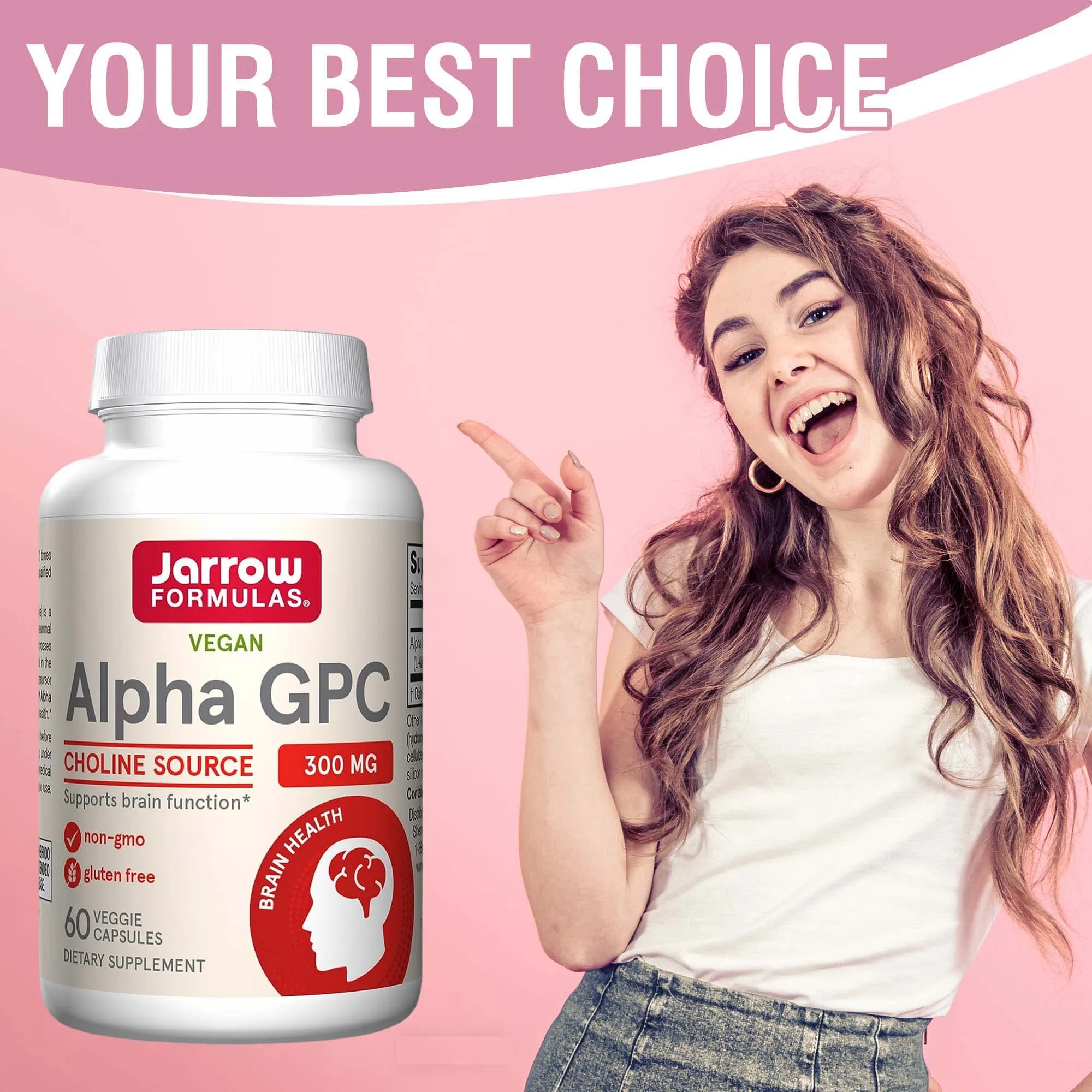 Alpha GPC 300mg, Bioavailable Choline Supplements, Supports Memory, Focus & Cognitive Function, Gluten Free, Non GMO
Alpha GPC 300mg, Bioavailable Choline Supplements, Supports Memory, Focus & Cognitive Function, Gluten Free, Non GMO