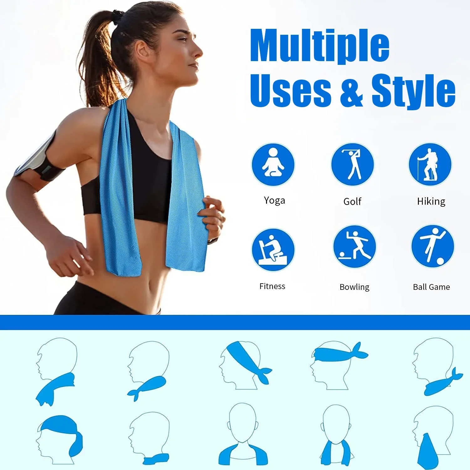 5 Packs Cooling Towels, 40" x 12" Microfiber Cooling Towels for Neck and Face, Sweat Towels for Running, Yoga, Travel, Climb
5 Packs Cooling Towels, 40" x 12" Microfiber Cooling Towels for Neck and Face, Sweat Towels for Running, Yoga, Travel, Climb
