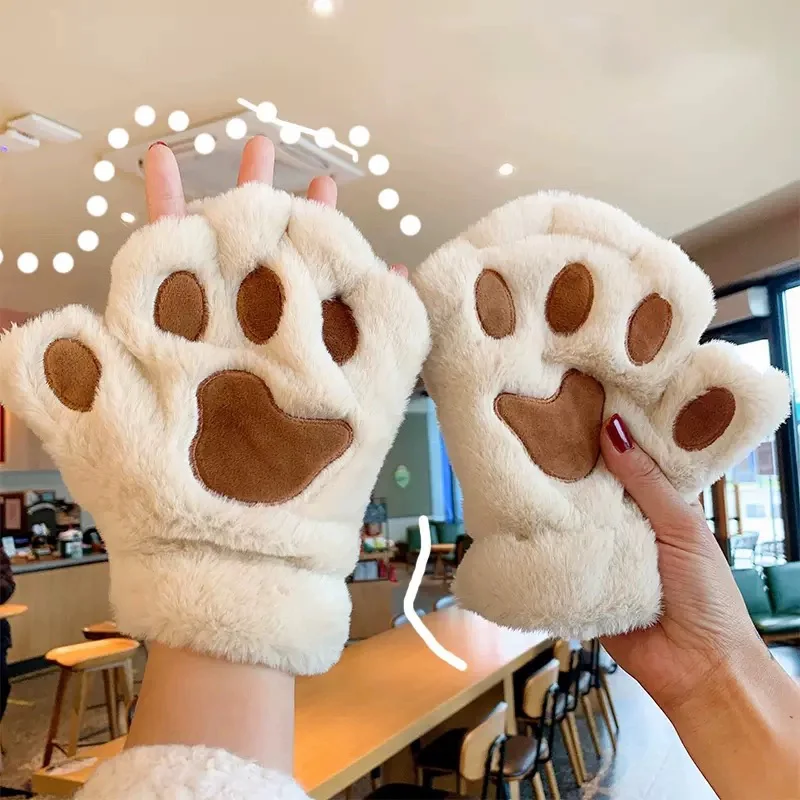 Girls Cute Cat Paw Fluffy Claw Fingerless Gloves Warm Soft Plush Fingerless Panda Glove Half Finger Women Winter Christmas Gifts
Girls Cute Cat Paw Fluffy Claw Fingerless Gloves Warm Soft Plush Fingerless Panda Glove Half Finger Women Winter Christmas Gifts
