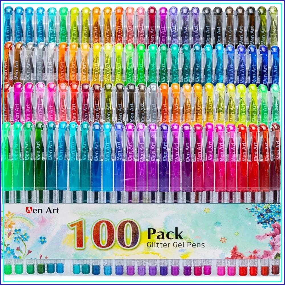100 Glitter Gel Pens Set, 30% More Ink, Fine Tip for Adult Coloring, Journaling, Crafting
100 Glitter Gel Pens Set, 30% More Ink, Fine Tip for Adult Coloring, Journaling, Crafting