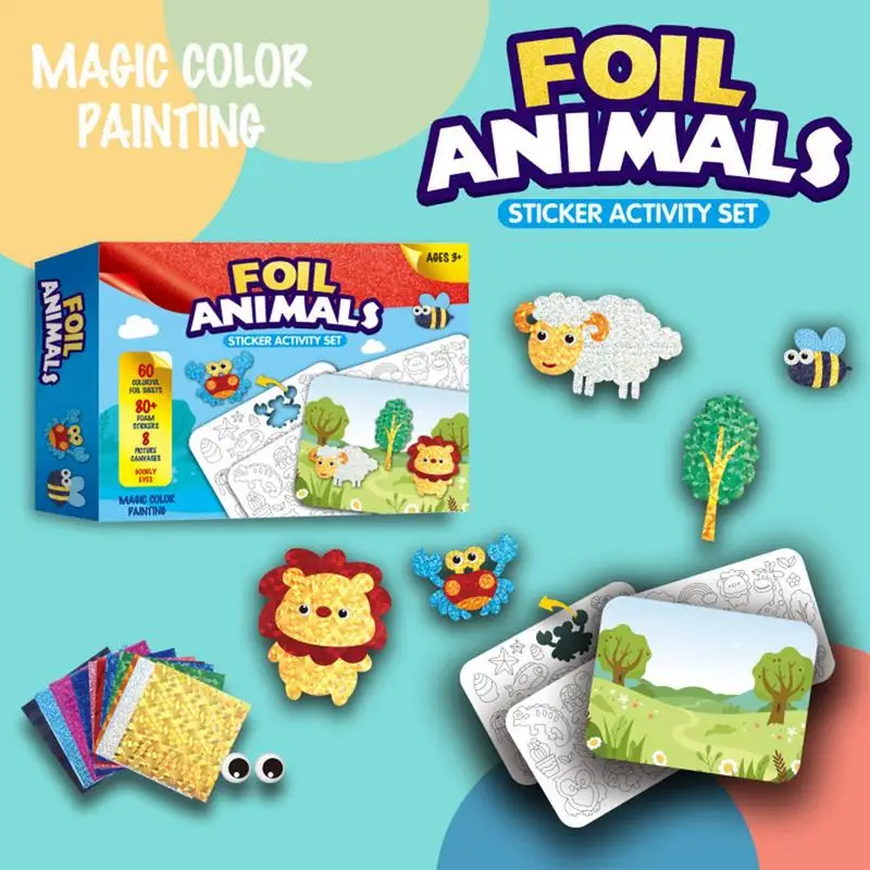 Cartoon Animal Foil Stickers Set For Children Sensory Toys For Home Creative handmade crafts Class Classroom Gatherings Supplies
Cartoon Animal Foil Stickers Set For Children Sensory Toys For Home Creative handmade crafts Class Classroom Gatherings Supplies