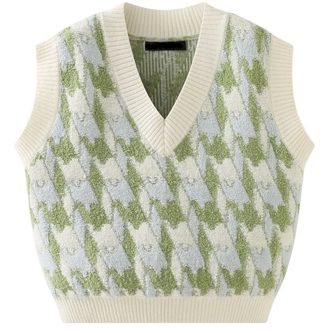 Sweet Girl Small Fresh Solid Color Knitted Vests Women's Spring and Autumn Loose Versatile Casual V-neck Sleeveless Waistcoat
Sweet Girl Small Fresh Solid Color Knitted Vests Women's Spring and Autumn Loose Versatile Casual V-neck Sleeveless Waistcoat