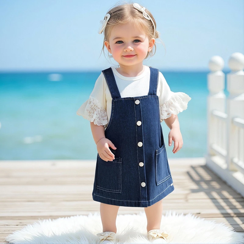 Toddler Girls Floral Print Ruffle Sleeve Top and Denim Overall Skirt Set for Summer Fashion Outfit 2 Pcs Set
Toddler Girls Floral Print Ruffle Sleeve Top and Denim Overall Skirt Set for Summer Fashion Outfit 2 Pcs Set