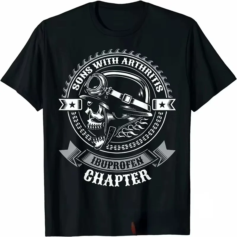 Streetwear Sons with Arthritis Ibuprofen Chapter Funny Biker Skull T Shirt Black Vintage Mens Graphic tee Gothic Ropa Hombre top
Streetwear Sons with Arthritis Ibuprofen Chapter Funny Biker Skull T Shirt Black Vintage Mens Graphic tee Gothic Ropa Hombre top