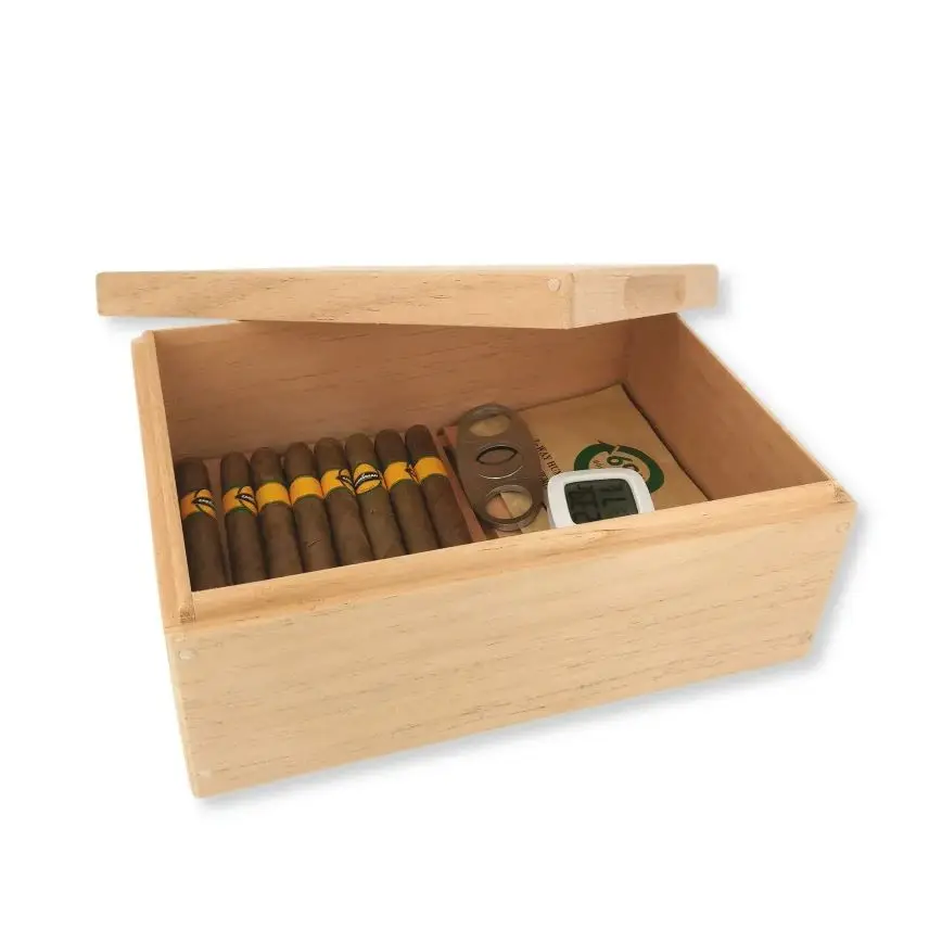 Natural color cedar wood cigar storage humidor box case and humidity control kit for 100 cigars
Natural color cedar wood cigar storage humidor box case and humidity control kit for 100 cigars
