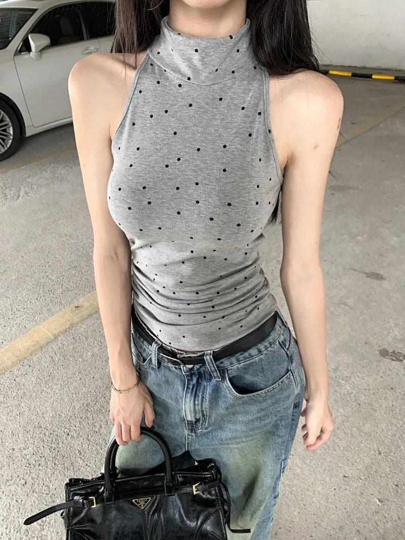 Y2K Harajuku Hot Girl Grey Wave Point Trendy Women's Tank Top Summer Retro Off Shoulder Slim Sleeveless Short Women's Top
Y2K Harajuku Hot Girl Grey Wave Point Trendy Women's Tank Top Summer Retro Off Shoulder Slim Sleeveless Short Women's Top